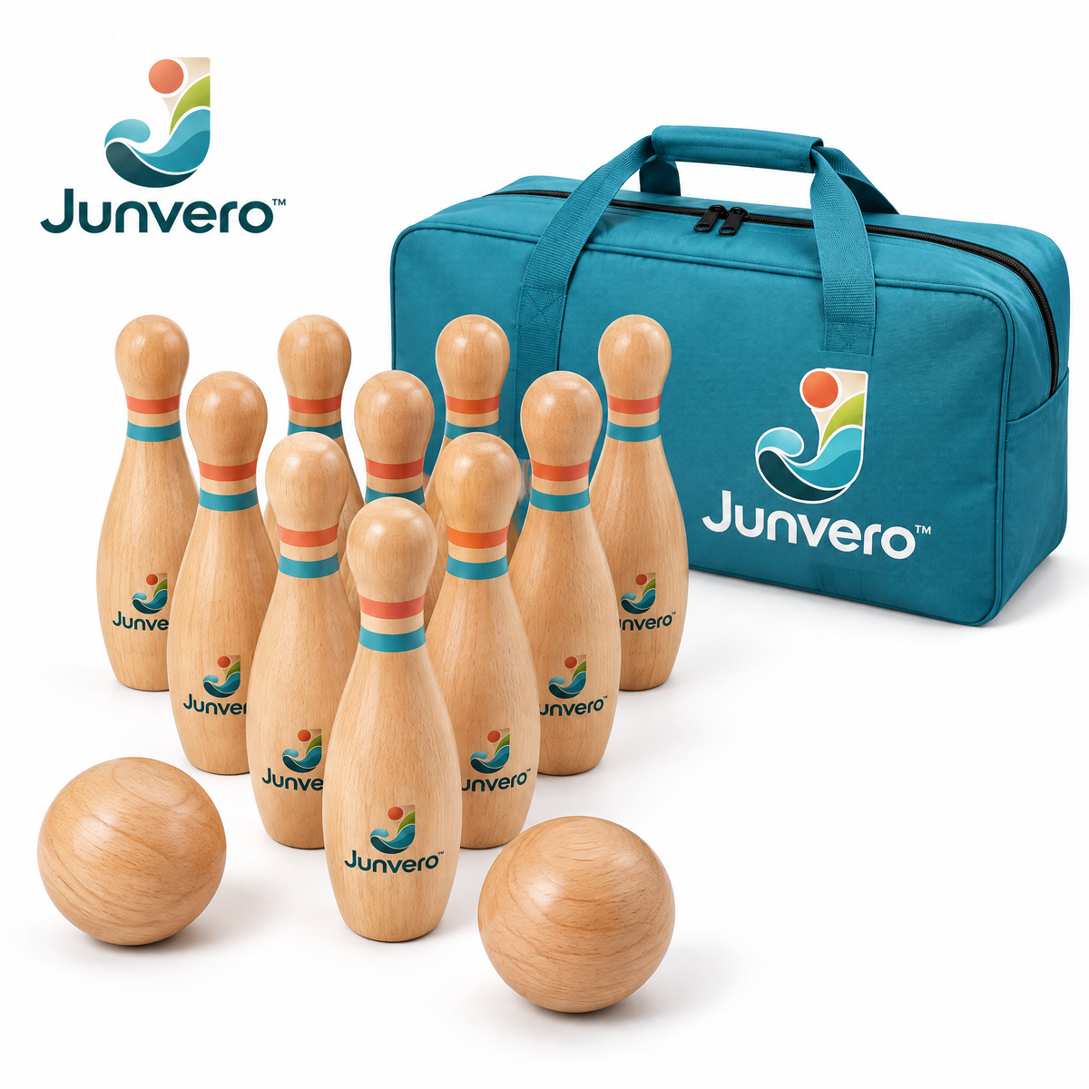 Junvero™ RollStrike Lawn Bowling Set – Outdoor Rolling Pin Game for Backyard Parties, Family Play & Casual Competitions