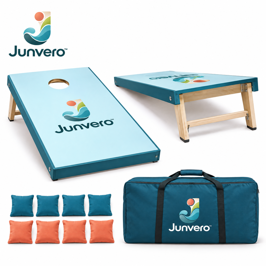 Junvero™ YardToss Cornhole Board Set – Portable Backyard Bean Bag Toss Game for Family Gatherings, Parties & Outdoor Fun