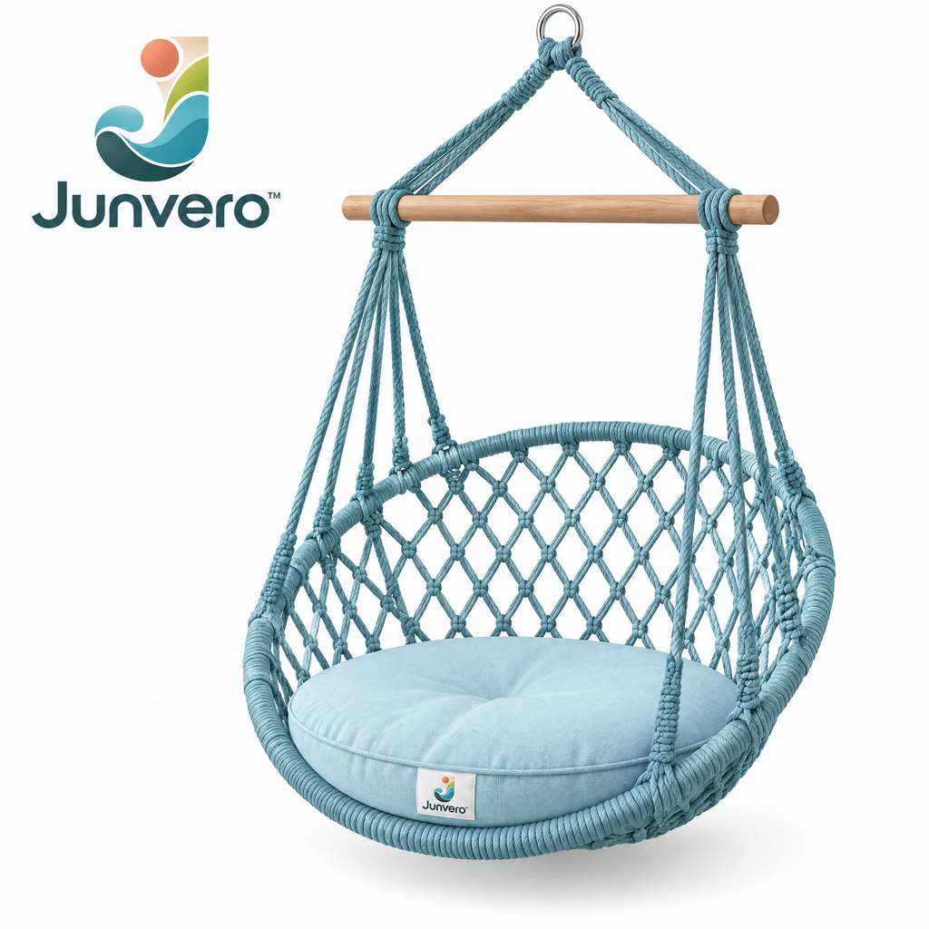 Junvero™ SwayNest Hanging Swing Chair – Suspended Lounge Seat for Backyard, Porch, Patio & Relaxing Outdoor Spaces