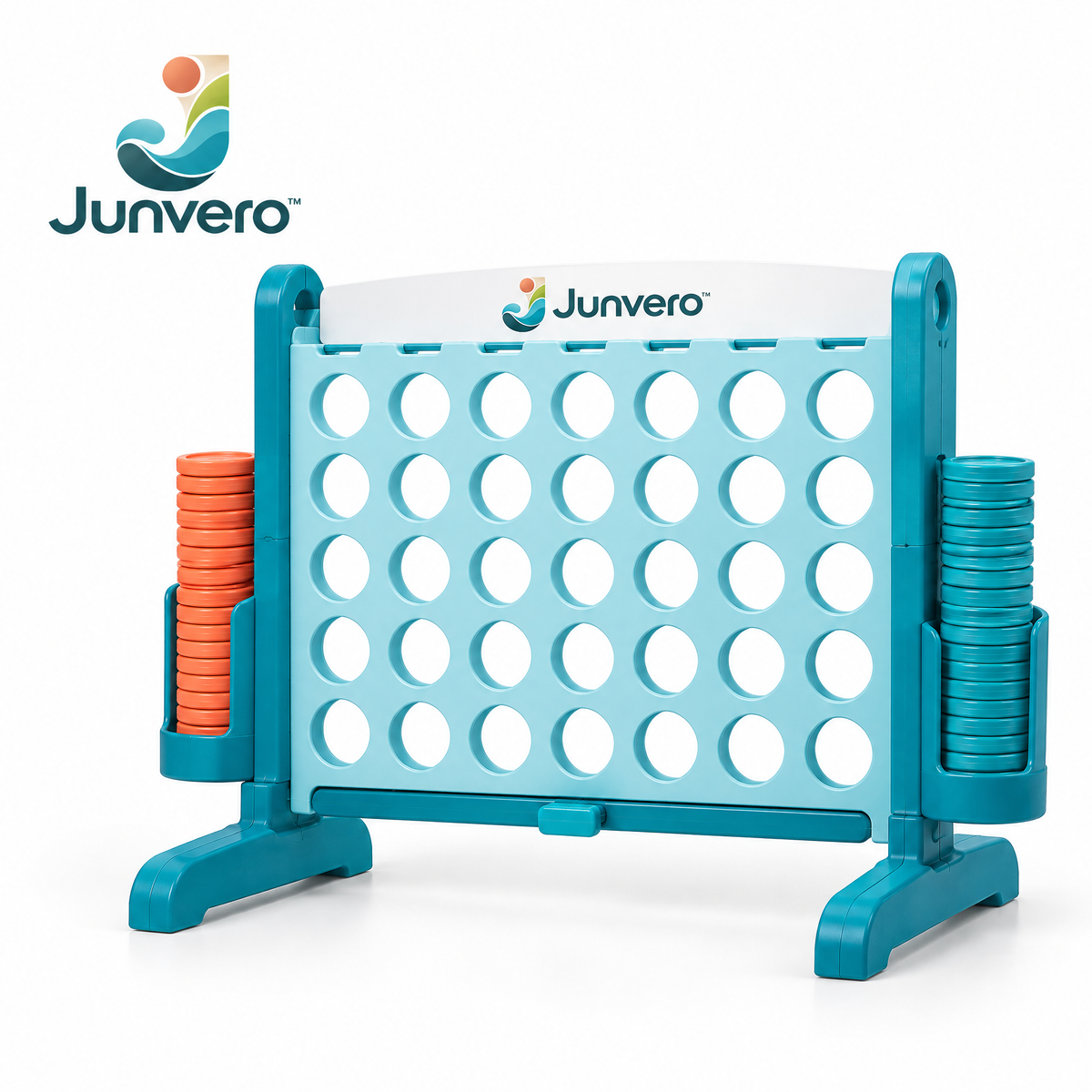 Junvero™ FourRise Giant Four-in-a-Row Game – Oversized Strategy Game Set for Backyard Parties, Family Gatherings & Outdoor Fun
