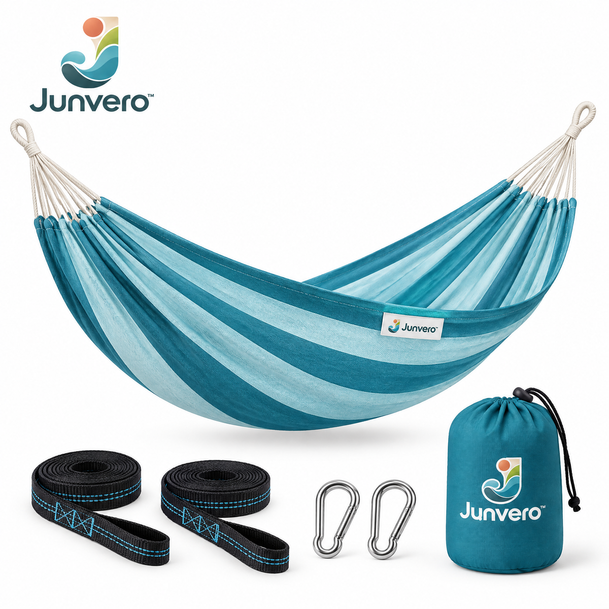 Junvero™ DriftRest Outdoor Hammock – Portable Relaxation Hammock for Backyard, Patio, Camping & Weekend Lounging