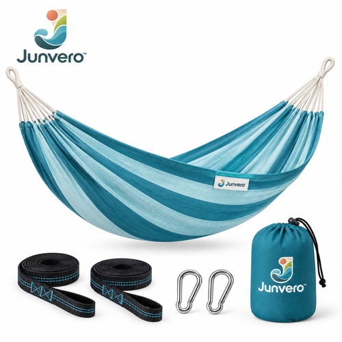 Junvero™ DriftRest Outdoor Hammock – Portable Relaxation Hammock for Backyard, Patio, Camping & Weekend Lounging