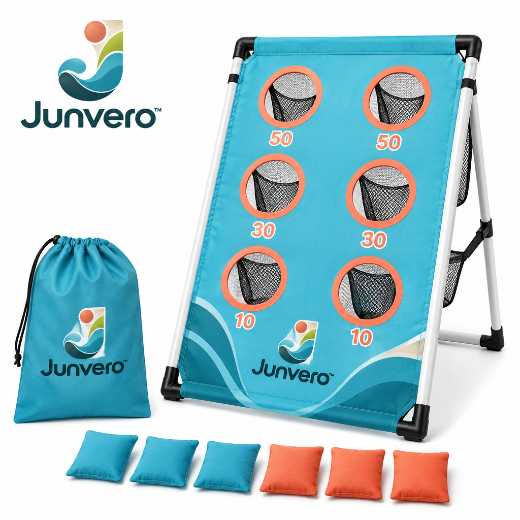 Junvero™ TargetDrop Bean Bag Toss Target – Multi-Zone Outdoor Tossing Game for Backyard Parties, Family Play & Group Challenges