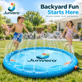 Junvero™ SplashOrbit Backyard Splash Pad – Outdoor Water Play Mat with Surrounding Sprinkler Jets for Summer Family Fun