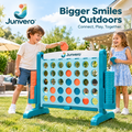 Junvero™ FourRise Giant Four-in-a-Row Game – Oversized Strategy Game Set for Backyard Parties, Family Gatherings & Outdoor Fun