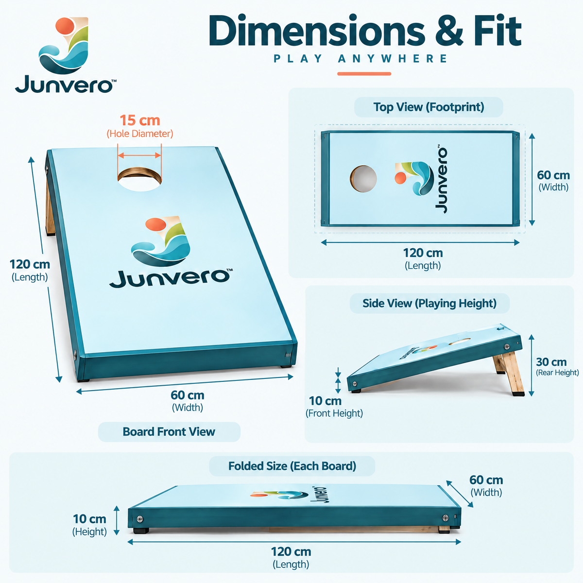 Junvero™ YardToss Cornhole Board Set – Portable Backyard Bean Bag Toss Game for Family Gatherings, Parties & Outdoor Fun