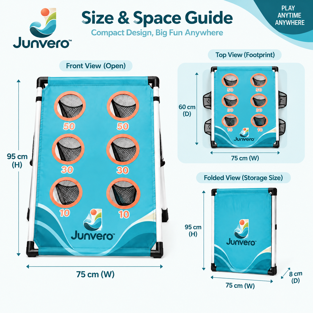 Junvero™ TargetDrop Bean Bag Toss Target – Multi-Zone Outdoor Tossing Game for Backyard Parties, Family Play & Group Challenges