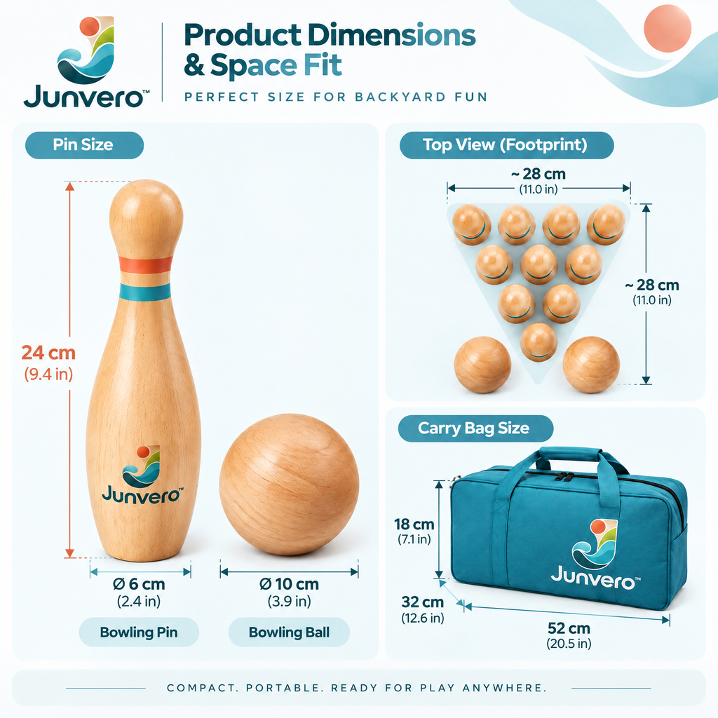 Junvero™ RollStrike Lawn Bowling Set – Outdoor Rolling Pin Game for Backyard Parties, Family Play & Casual Competitions