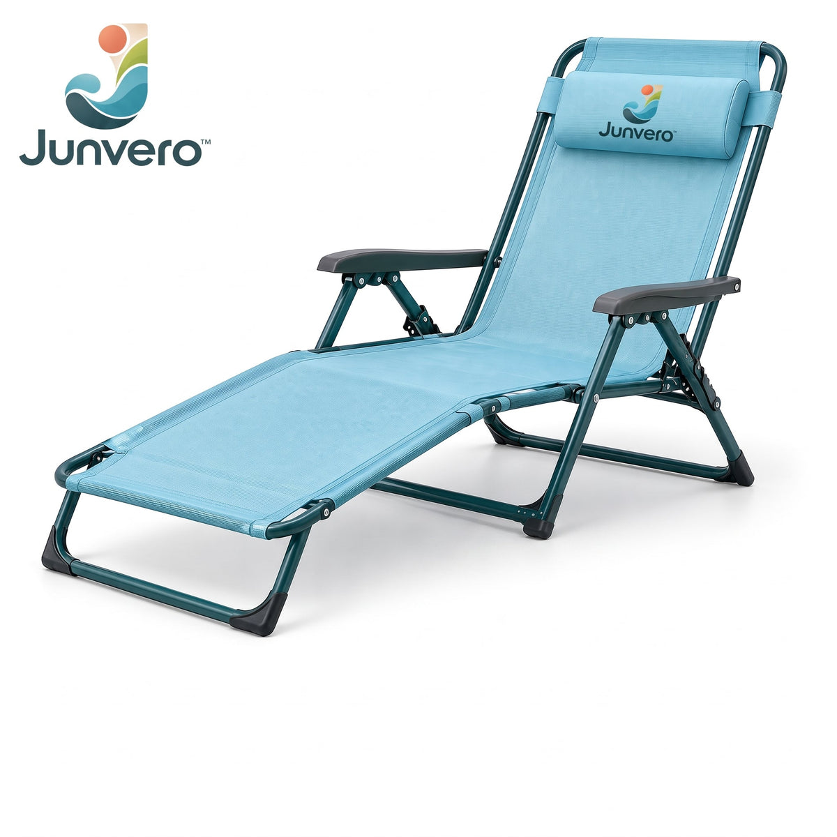 Junvero™ ReclineFold Folding Lounge Chair – Adjustable Outdoor Recliner for Backyard, Patio, Camping & Relaxed Weekend Seating